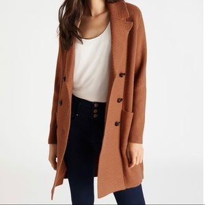 NWT LOFT Double Breasted Coatigan in Toffee Nut